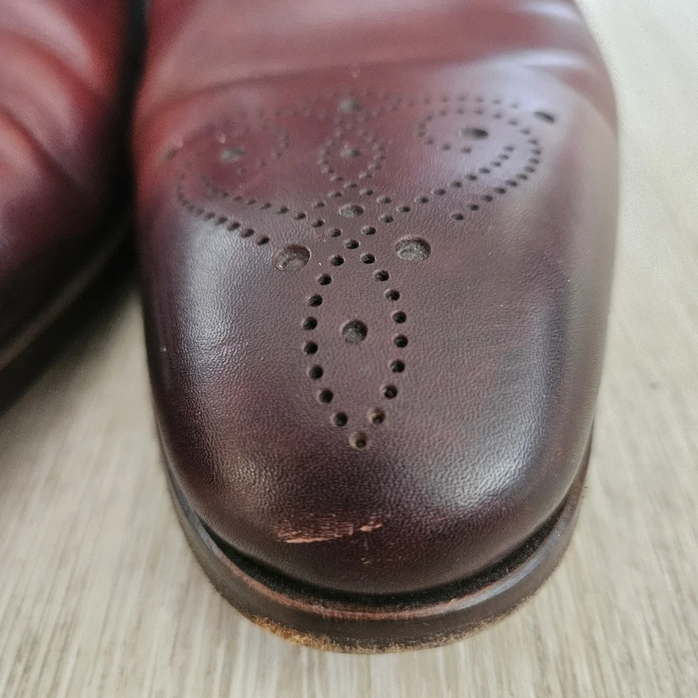 Magnanni Manolo Medallion Toe Oxford Cognac 20518 Men's Size 9.5